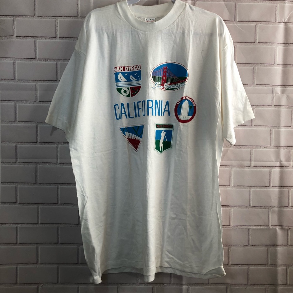 Vintage California cities white tshirt SINGLE STITCH